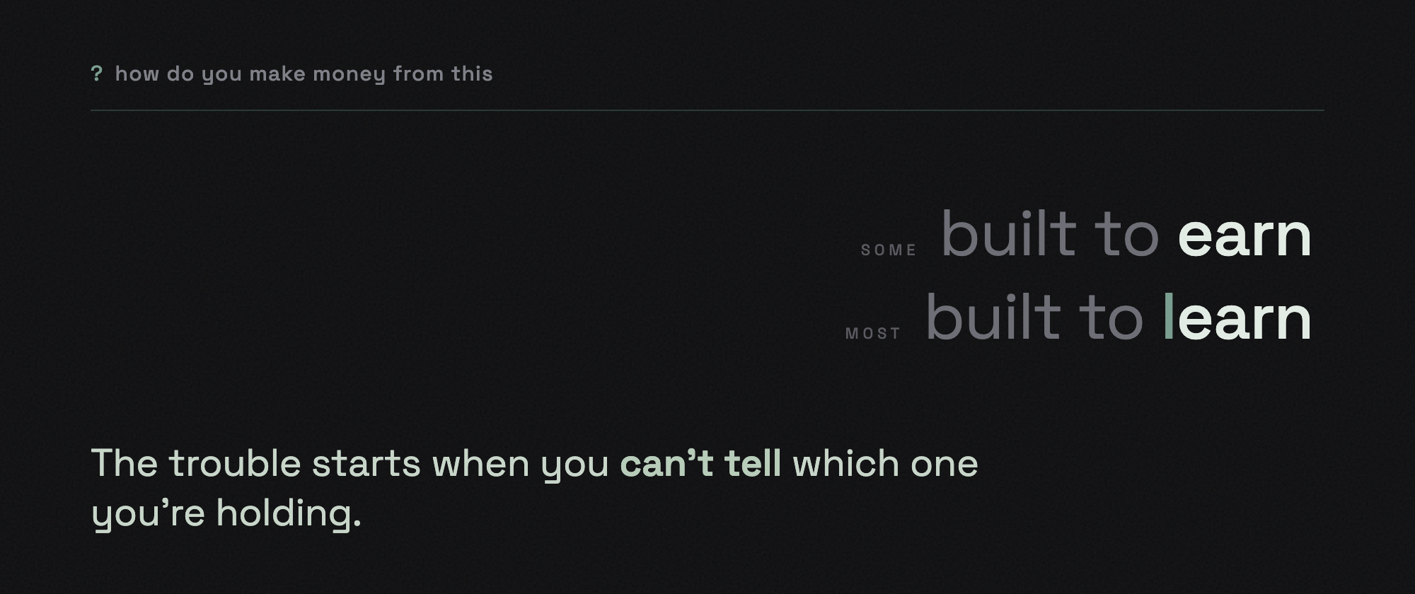 The Money Question